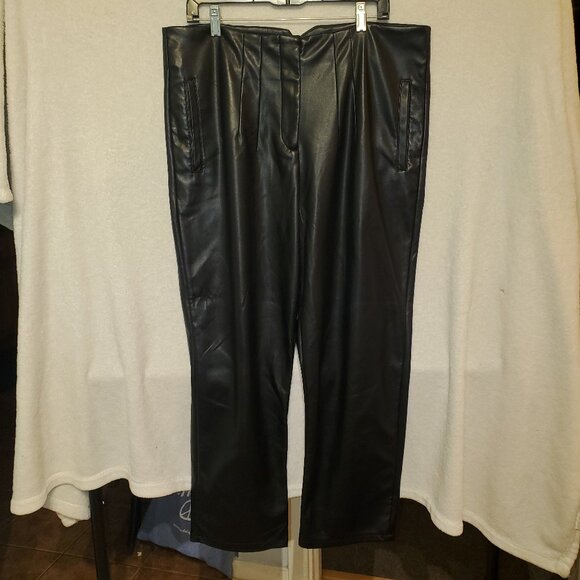 BAGATELLE COLLECTION Sz. XL Black Vegan Leather Pants! Club, Sexy Y2K Party - Picture 1 of 14